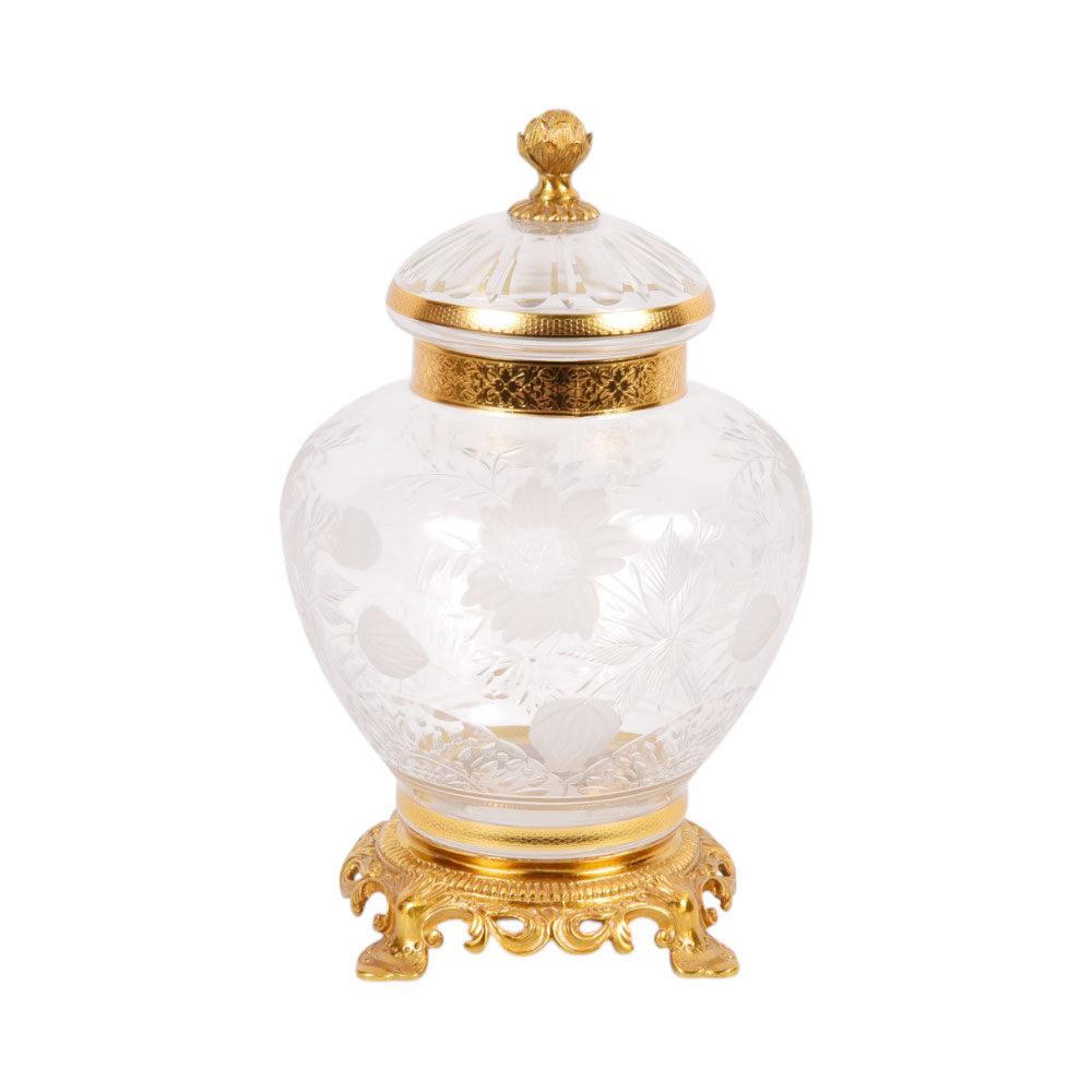 BOWL CANDY CRYSTAL BRASS IR E8-J2057-2 JSA01-20