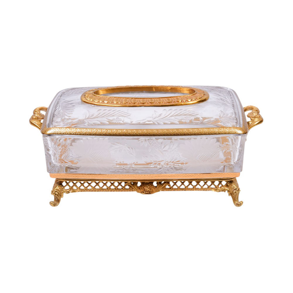 TISSUE BOX CRYSTAL BRASS IR H-C19-6018-JSA01-20