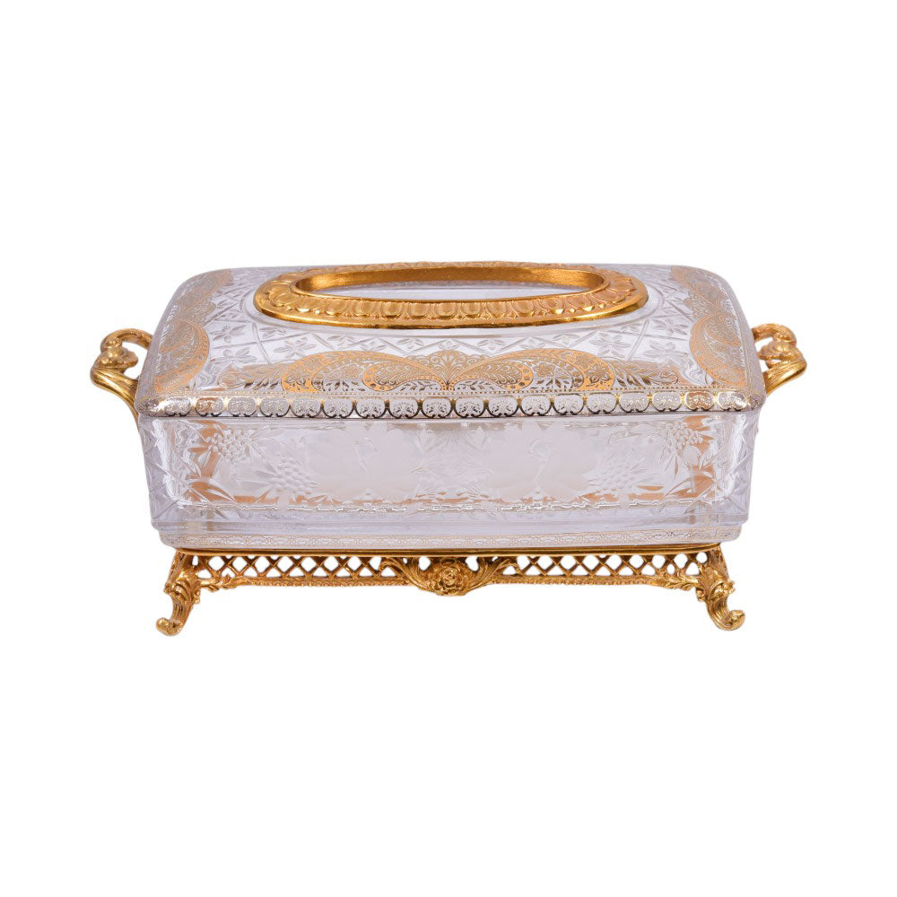 TISSUE BOX CRYSTAL BRASS IR H-C19-6018 EAC-150A1-20