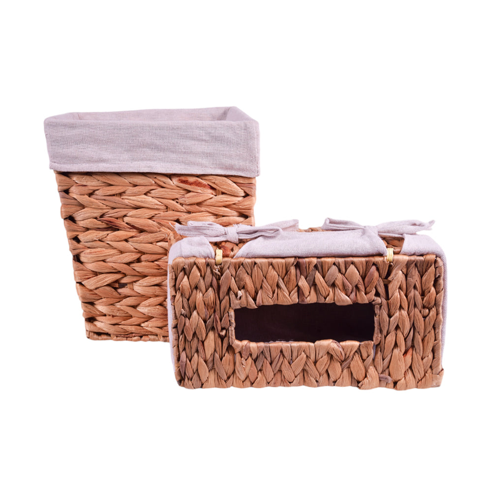 DUSTBIN & TISSUEBOX SET CANE IR 1229FB G122-G124