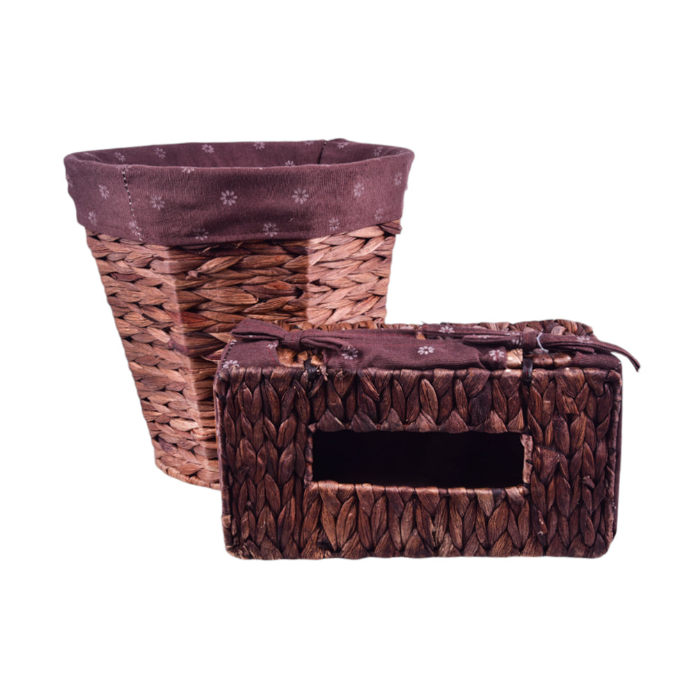 DUSTBIN & TISSUEBOX SET CANE IR H1228YK G131-G133