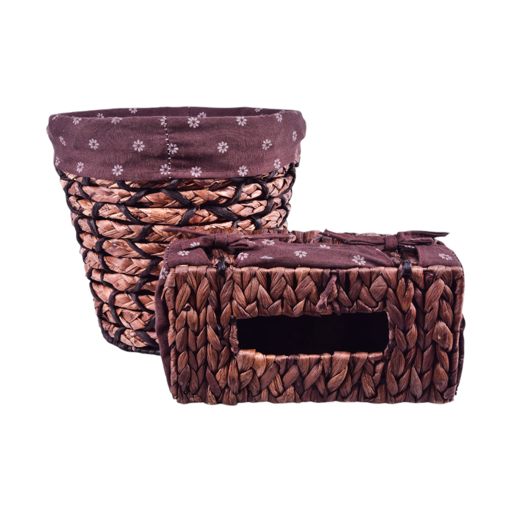 DUSTBIN & TISSUEBOX SET CANE IR 1229FK G134-G136