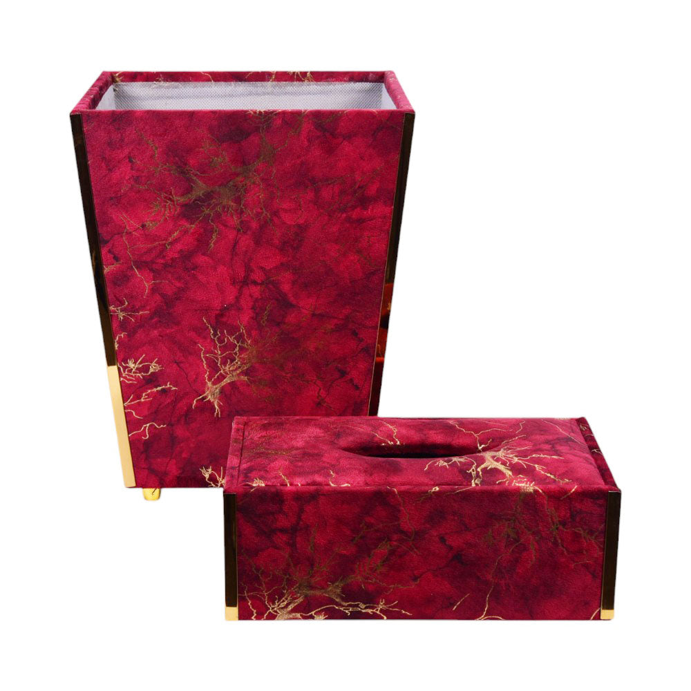 DUSTBIN & TISSUE BOX WOODEN 032-089M