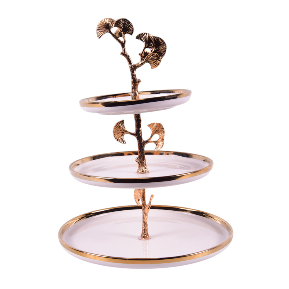 DISH 3 TIER ORCHID WB-1344