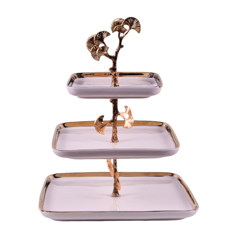 DISH 3 TIER ORCHID WB-1353