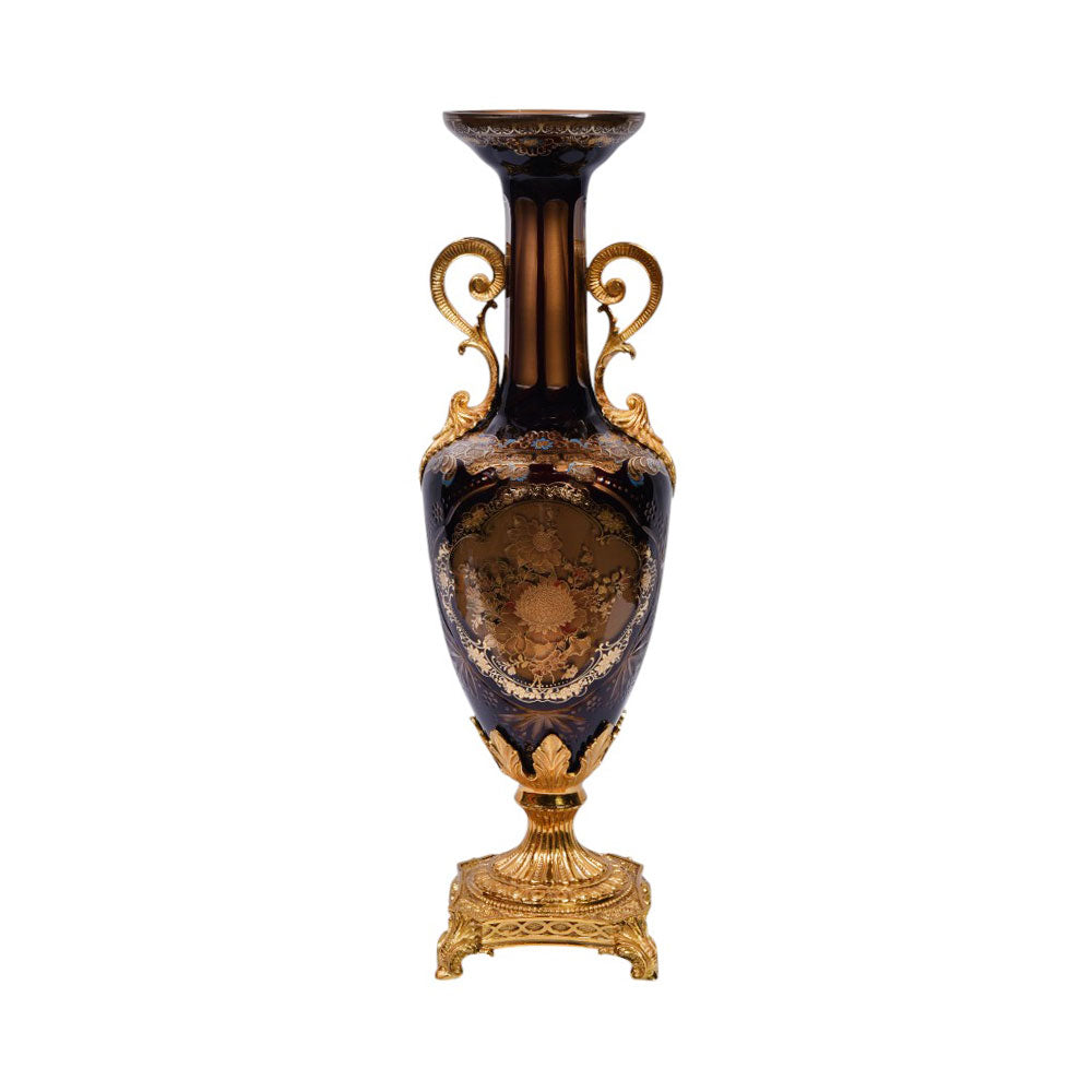 VASE CRYSTAL BRASS IR H-V39-1035 PCT02-9