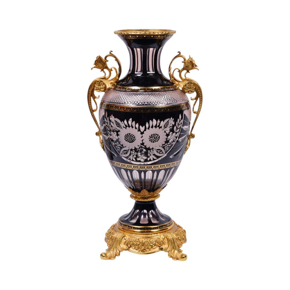 VASE CRYSTAL BRASS IR EV21015-2 EA238-A1-C71