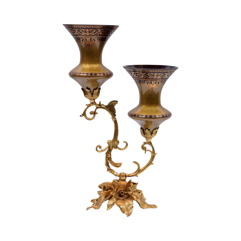 CANDLE STAND CRYSTAL BRESS IR H-C50-6037 PA102RG-C63