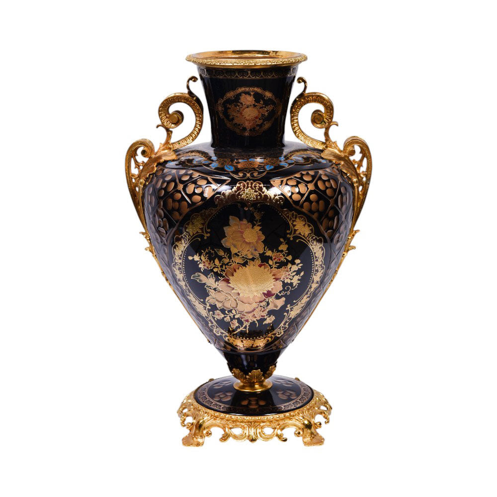 VASE CRYSTAL BRASS IR H-V77-1072 PCT02-2