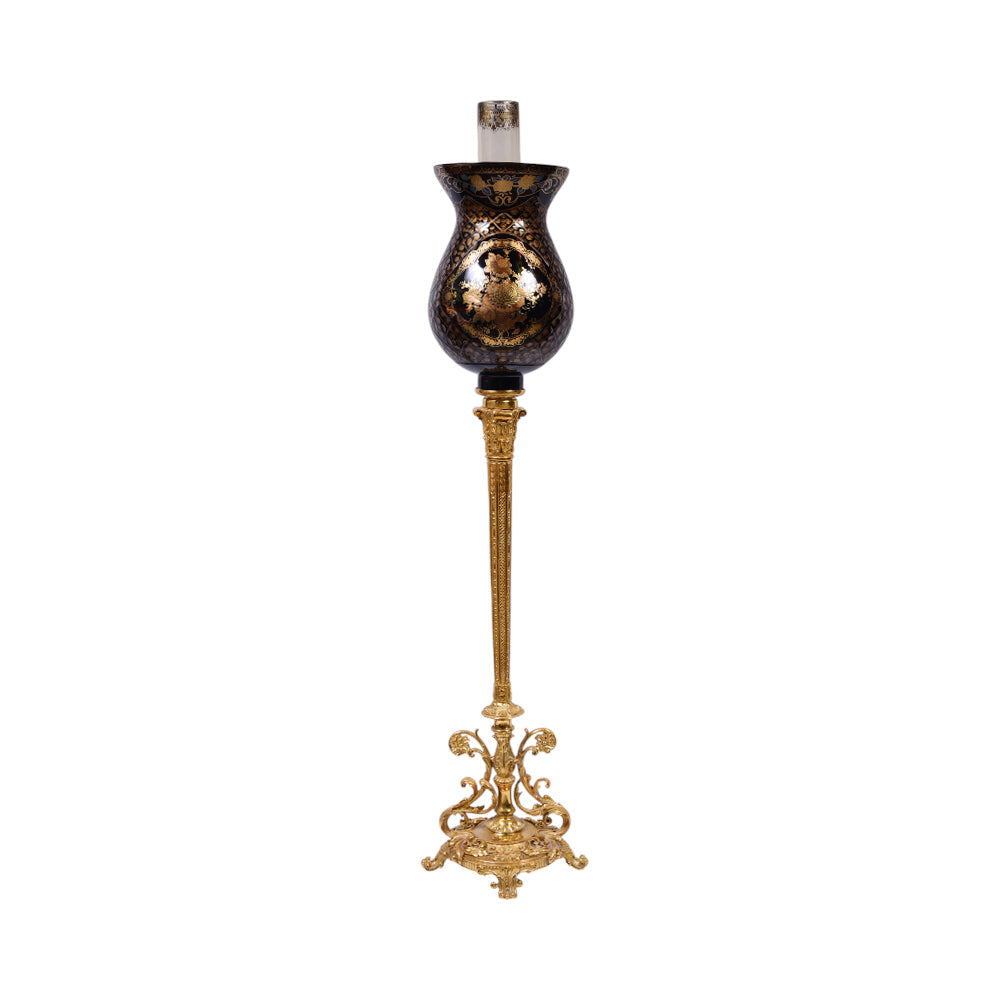 CANDLE STAND CRYSTAL BRASS IR H-C46-6033 PCT02-2
