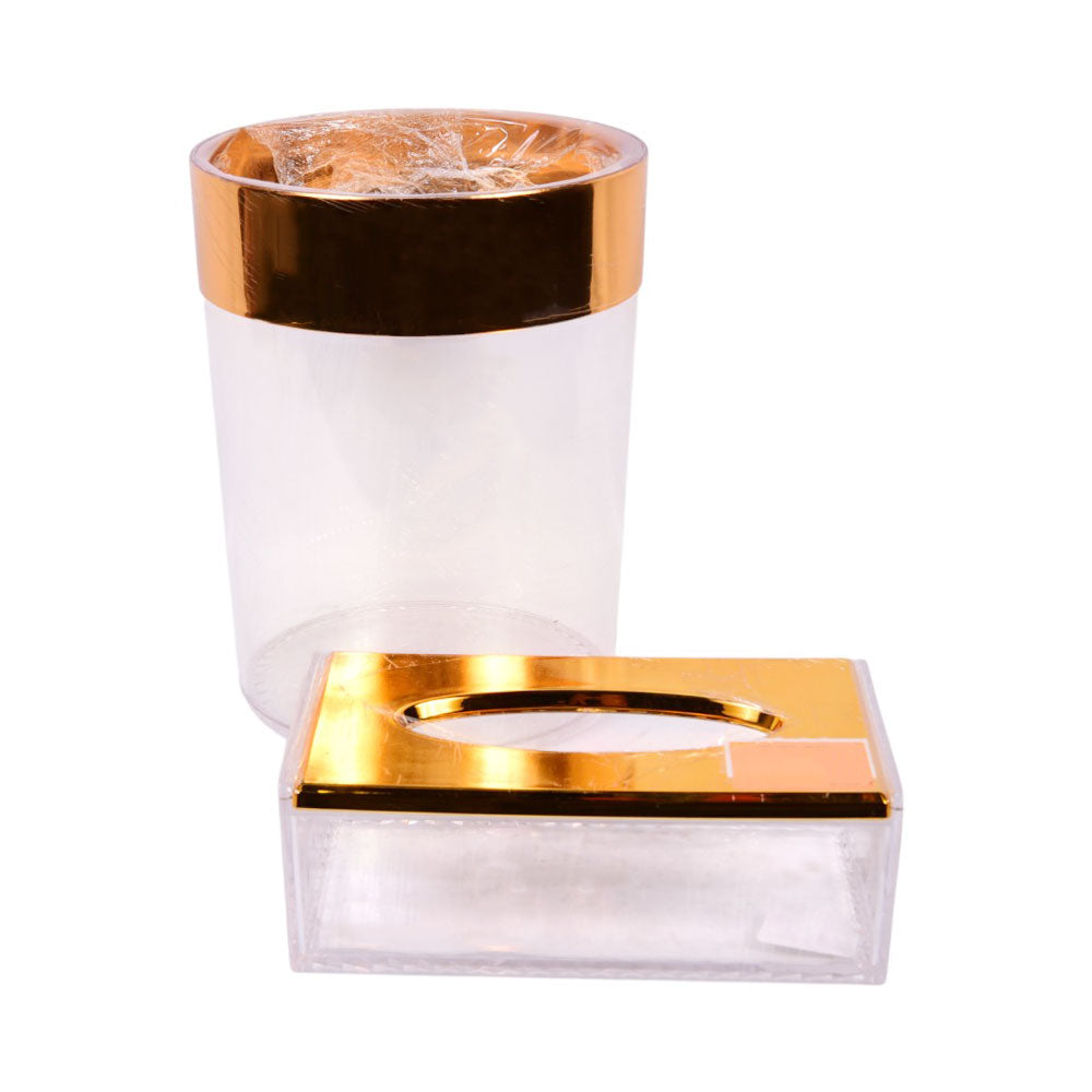 DUSTBIN & TISSUE BOX SET ACRYLIC 2121THL