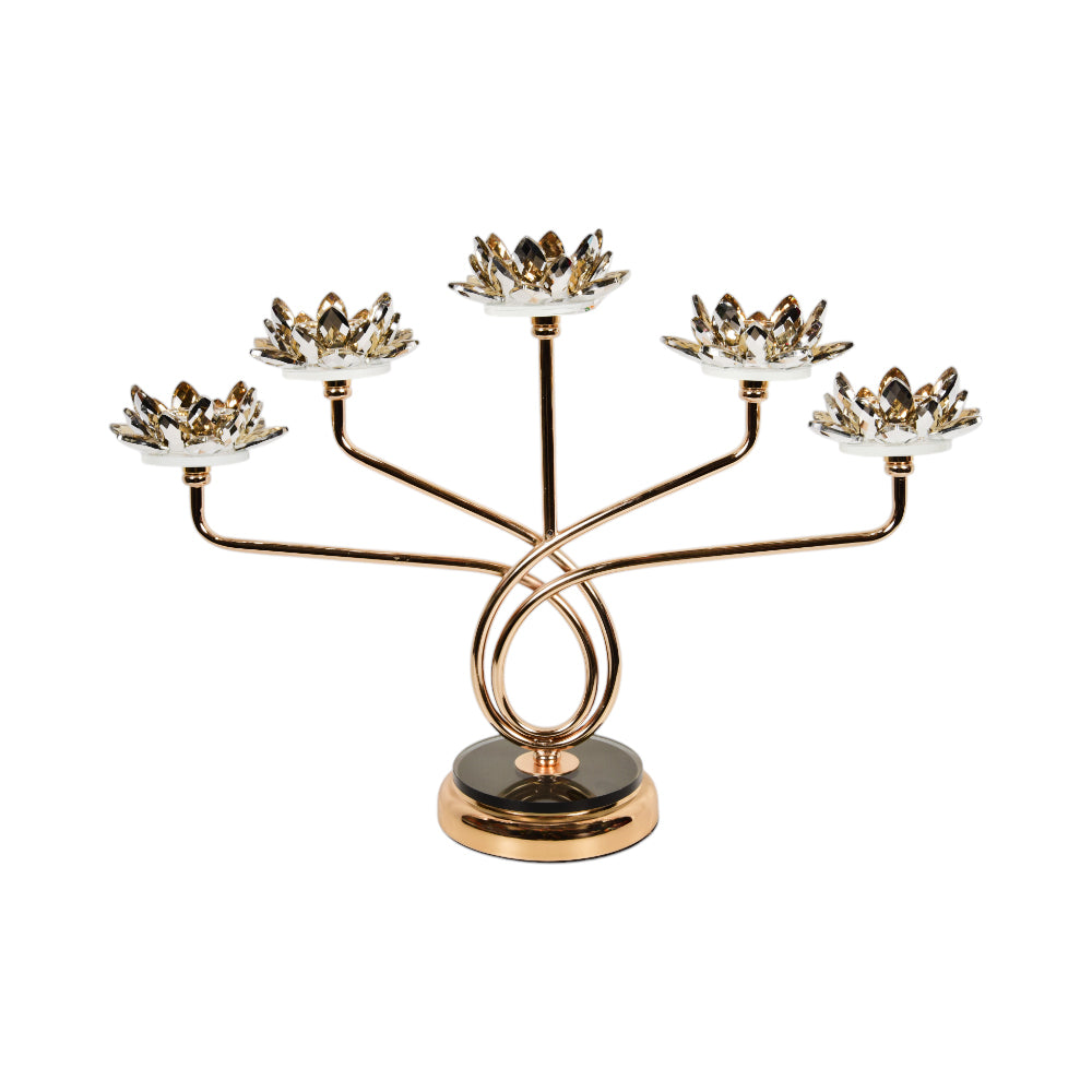 CANDLE STAND CRYSTAL FLOWER 5105
