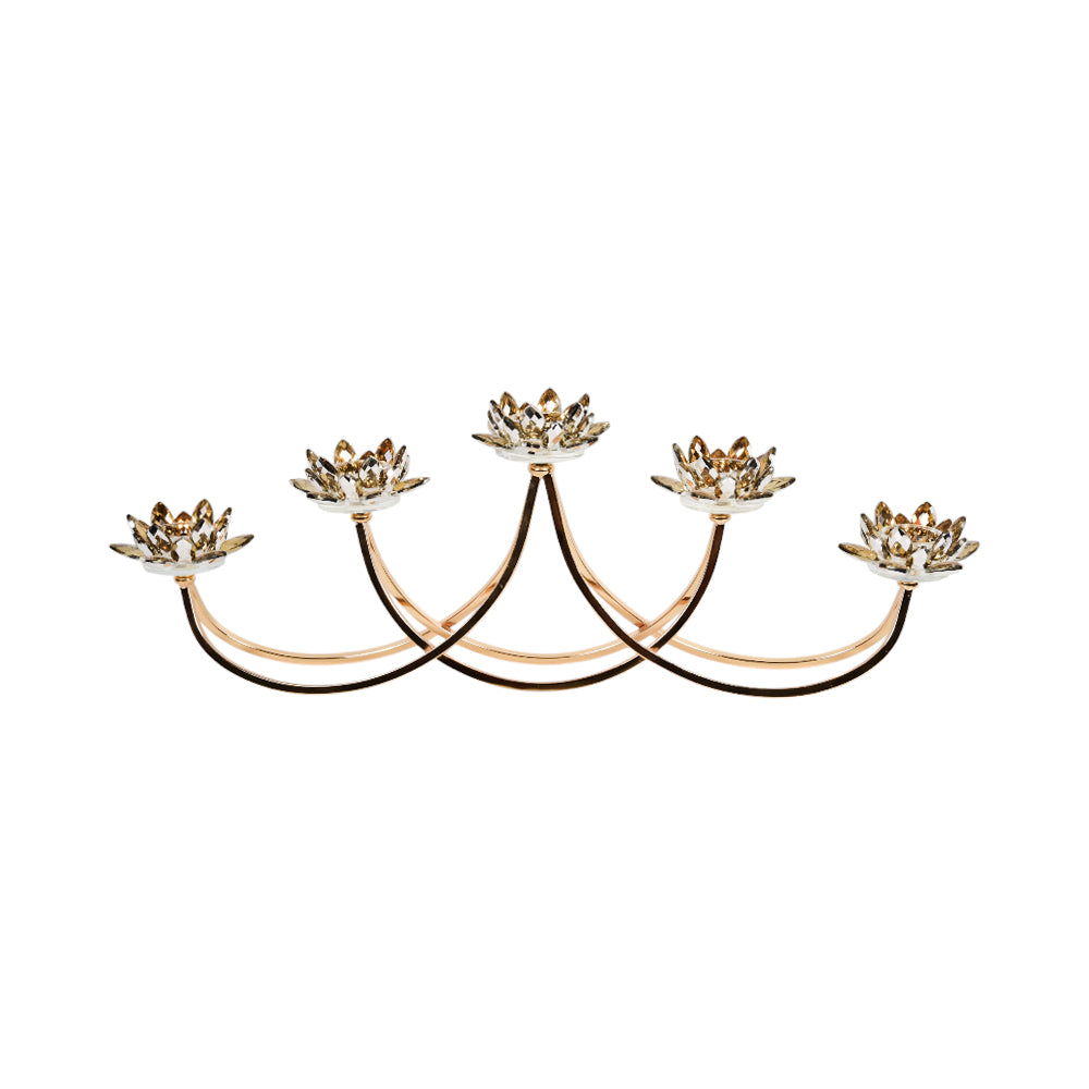 CANDLE STAND CRYSTAL FLOWER 8004