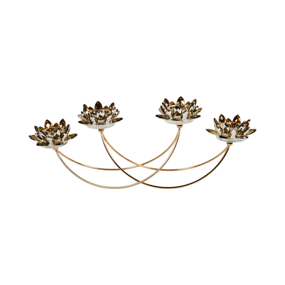 CANDLE STAND CRYSTAL FLOWER CH6605