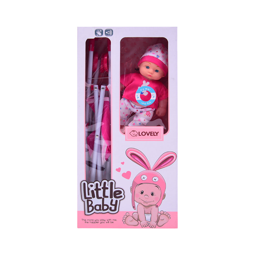 663-4C DOLL W-STROLLER 10INCH