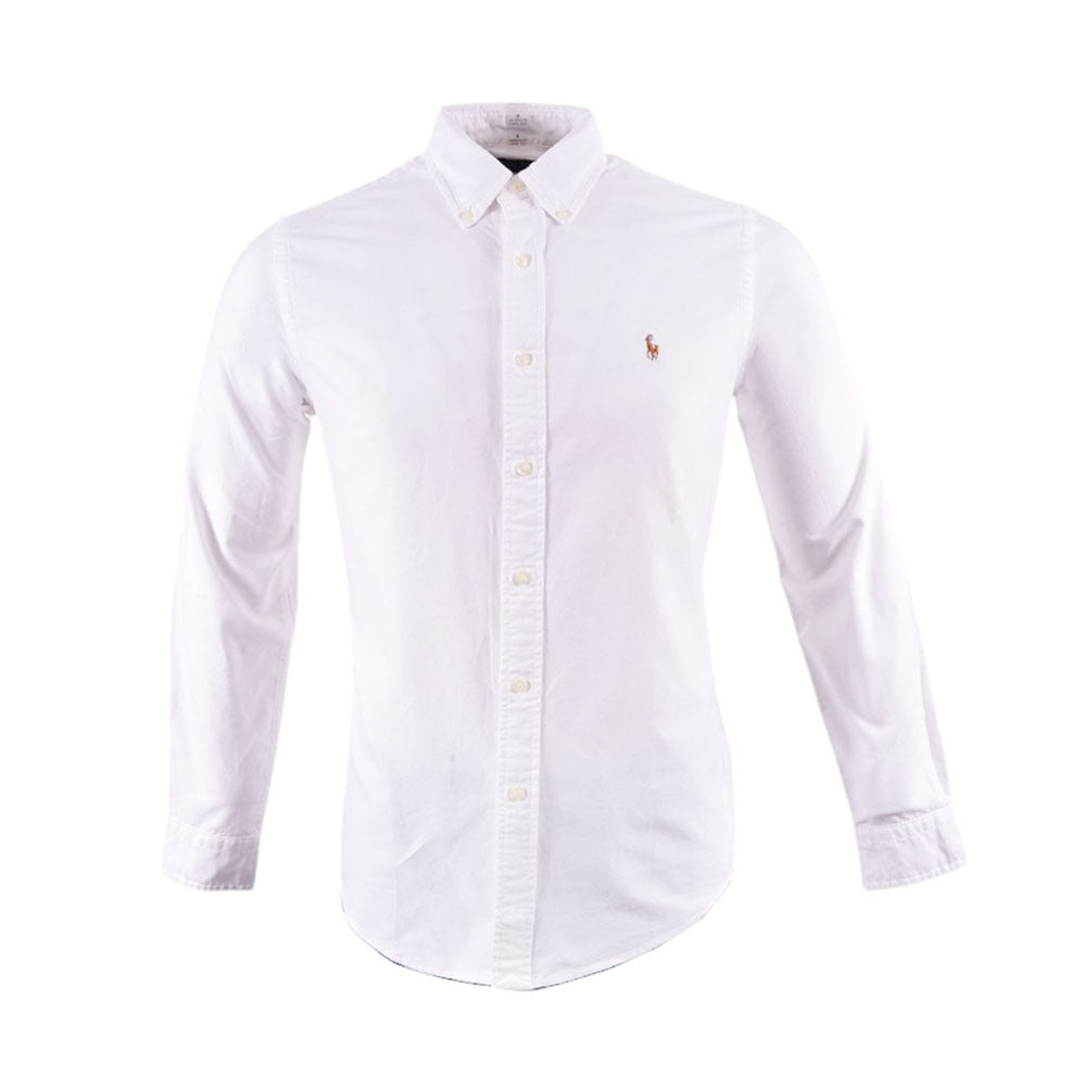 RL MEN L/S BUTTON DOWN SHIRT 870001 WHT S (IR)