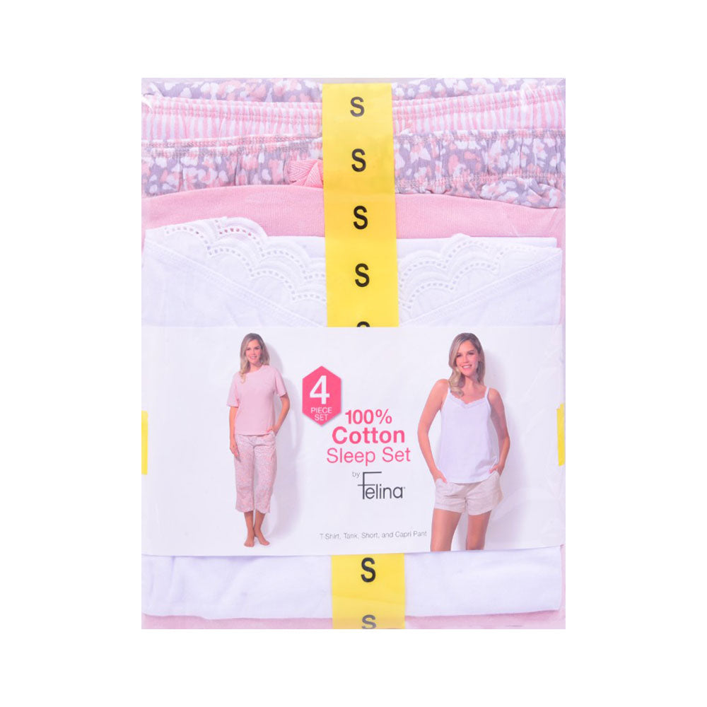 FELINA WOMEN NIGHT SUIT P-3 1846720 PNK S (IR)