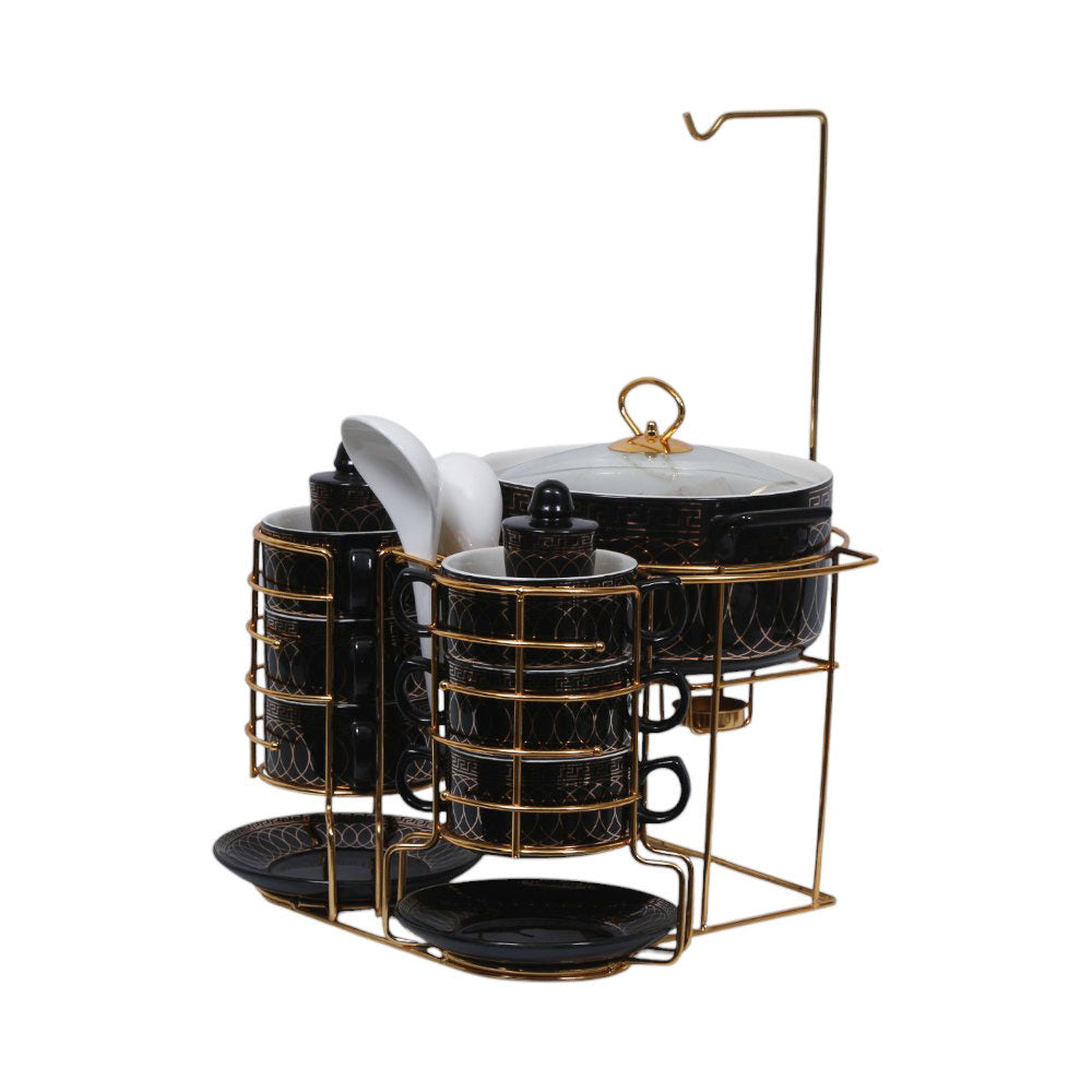SOUP SET 24PC PORCELAIN CX1011C BLACK MS