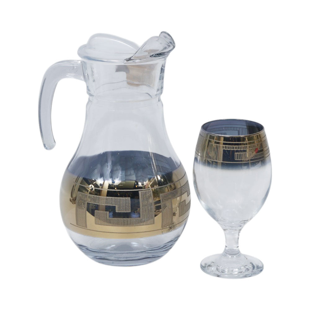 WATER SET 7PC PSB HOME & TABLE CUT GOLD BISTRO 96417-HGB019