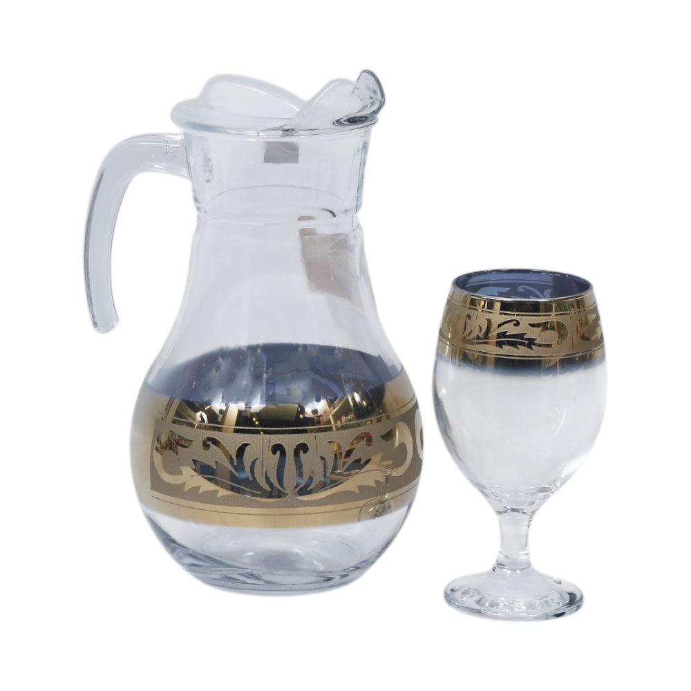 WATER SET 7PC PSB HOME & TABLE CUT GOLD BISTRO 97417-HGC04