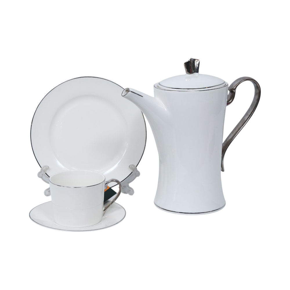 TEA SET 24PC BONE CHINA FQ-SILVER KC