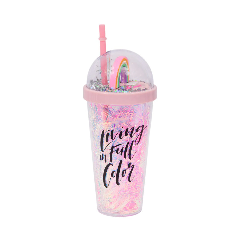 MUG WITH STRAW ACRYLIC IR JL380129/W24-28