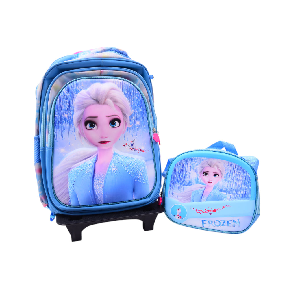 10862-27 SCHOOL BAG W-TROLLEY FROZEN EMBOSSED IR 16INCH