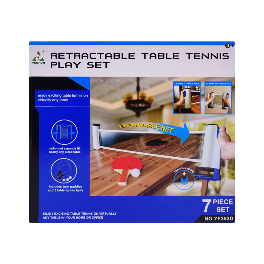 YF353D RETRACTABLE TABLE TENNIS 7PC PLAYSET IR