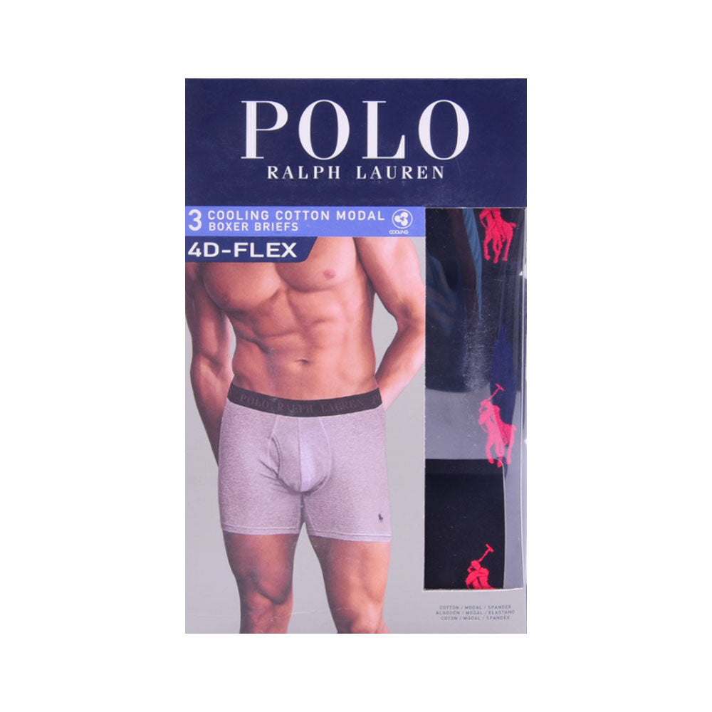 RL MEN COTTON/MODEL BOXER BRIEF P-3 LFBBP3-PBD BLK S (IR)