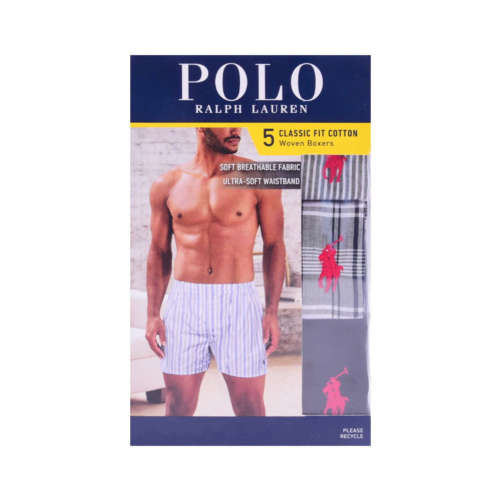RL MEN WOVEN BOXER P-5 NCWBP5-A00G MULTI S (IR)