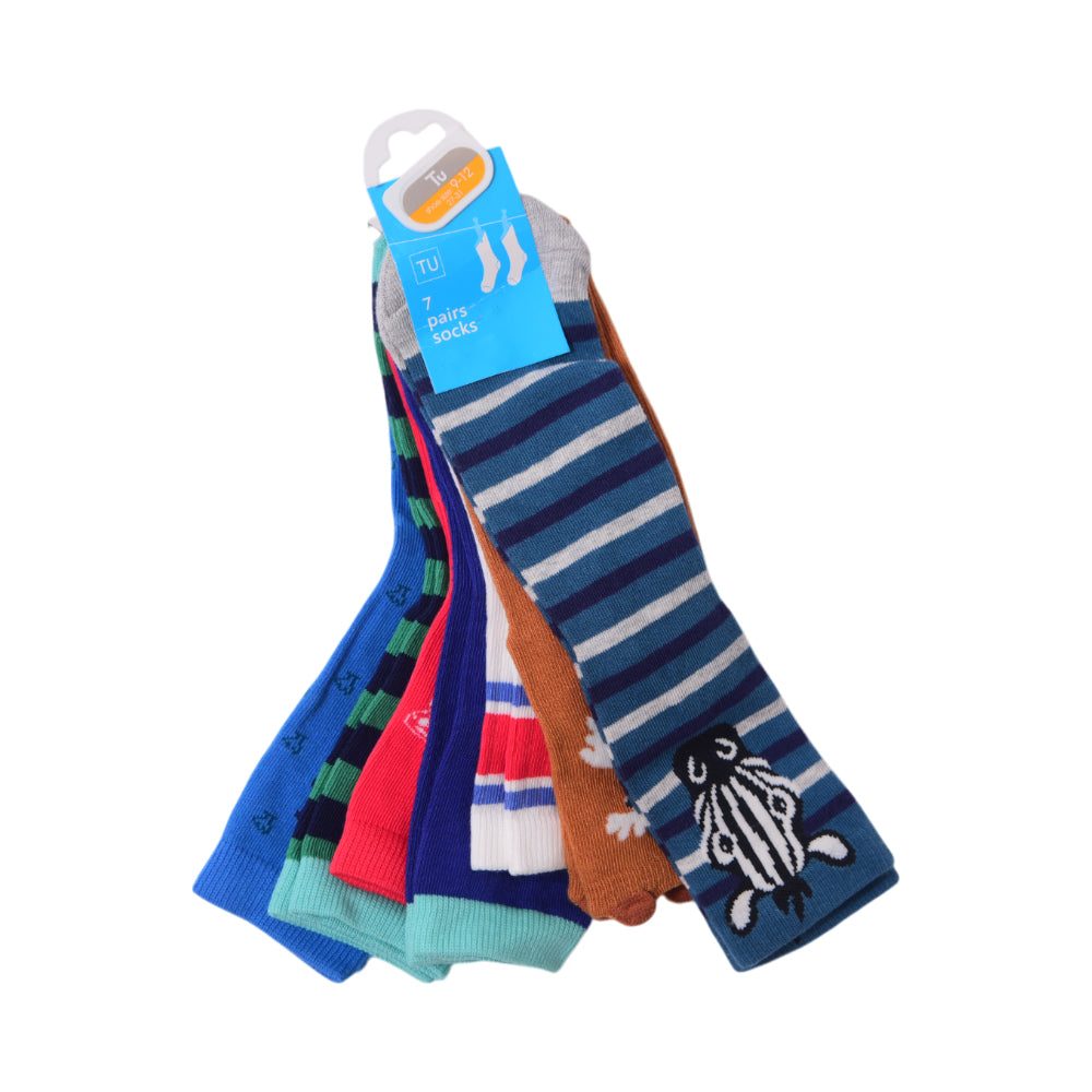 BOYS SOCKS PACK OF 7 CHI MZW-25 9-12M RMB112
