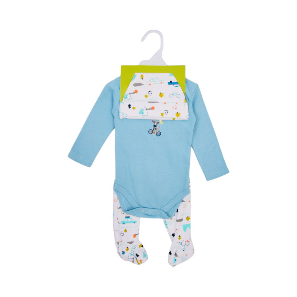 BOYS L/S 3PC PAJAMA SUIT L/W MZS-25 0-3M M&P004