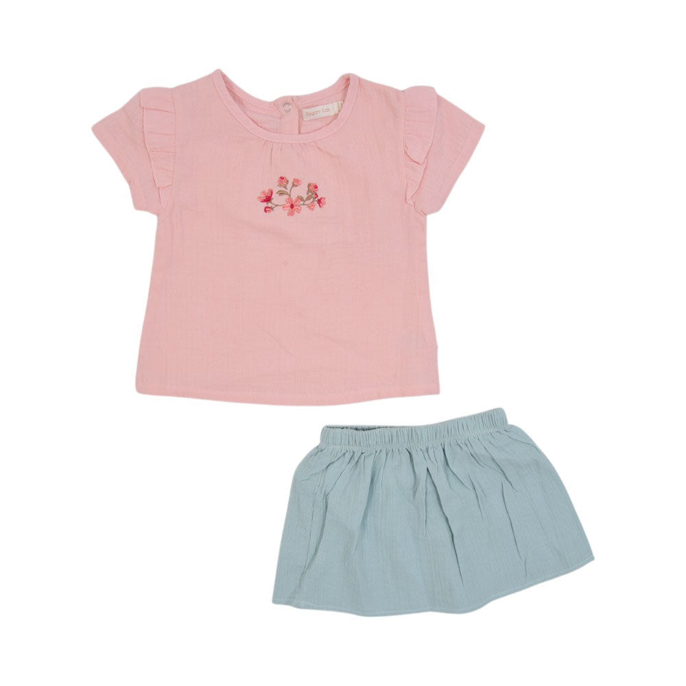 GIRLS S/S 2PC SKIRT SUIT MZS-25 9-12M 004