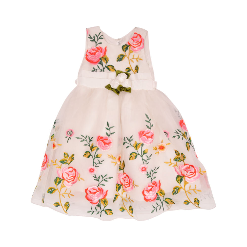 GIRLS S/L FANCY FROCK MZS-25 9-10 YEAR A19 W.G