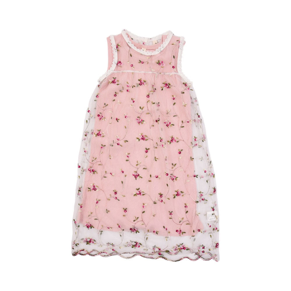 GIRLS S/L 2PC FANCY FROCK MZS-25 6-7 YEAR M4 W.G