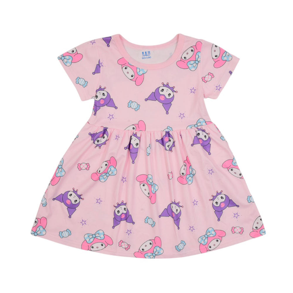 GIRLS S/S PRINTED FROCK MZS-25 2-3 YEAR F-5 W/G