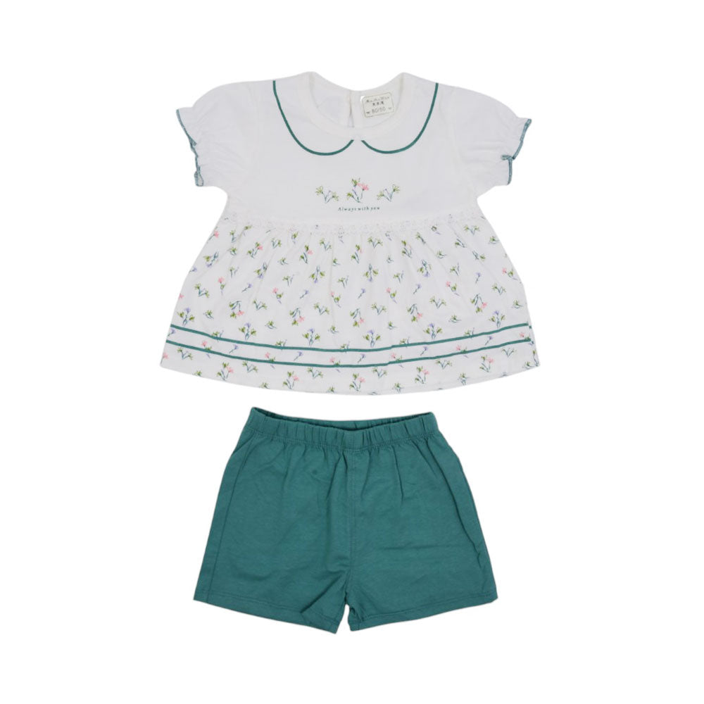 GIRLS S/S 2PC KNICKER SUIT MZS-25 3-6M B6 W.G