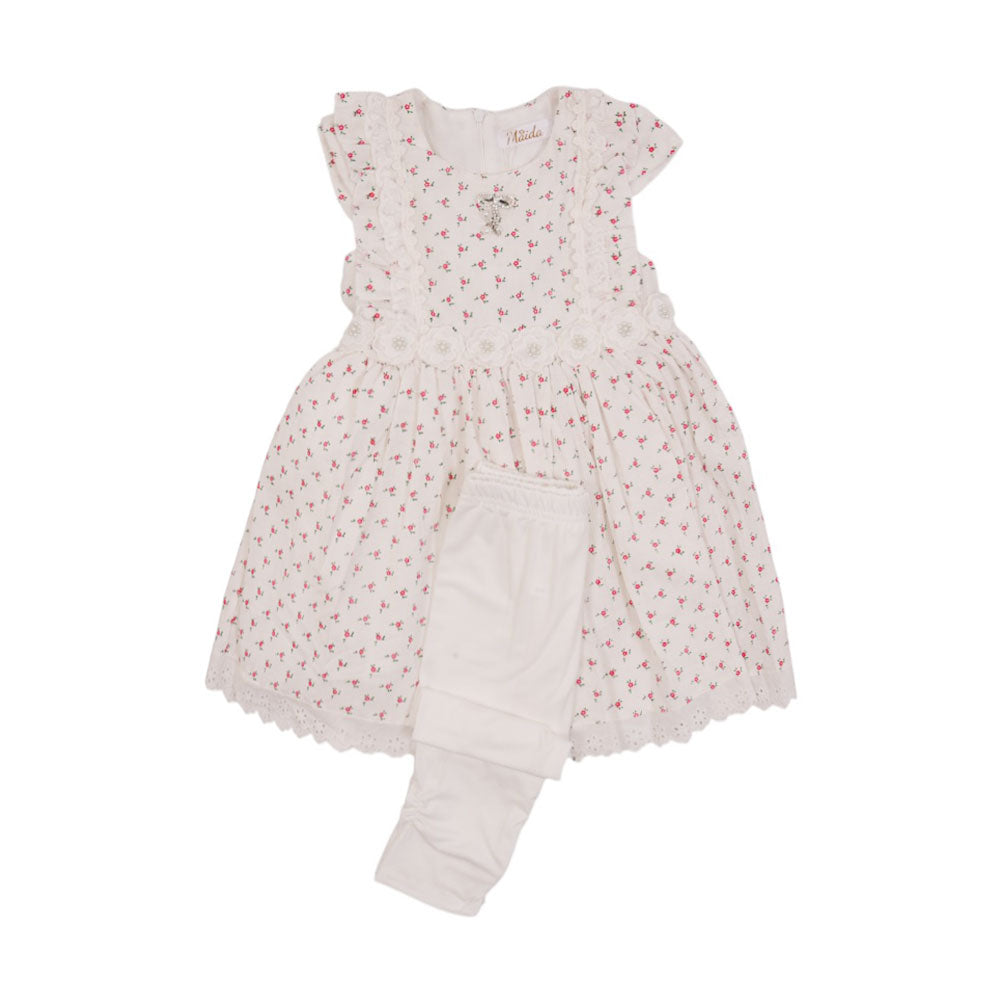 GIRLS CAP SLEEVE 2PC FROCK MZS-25 4-5 YEAR X4007B M.G