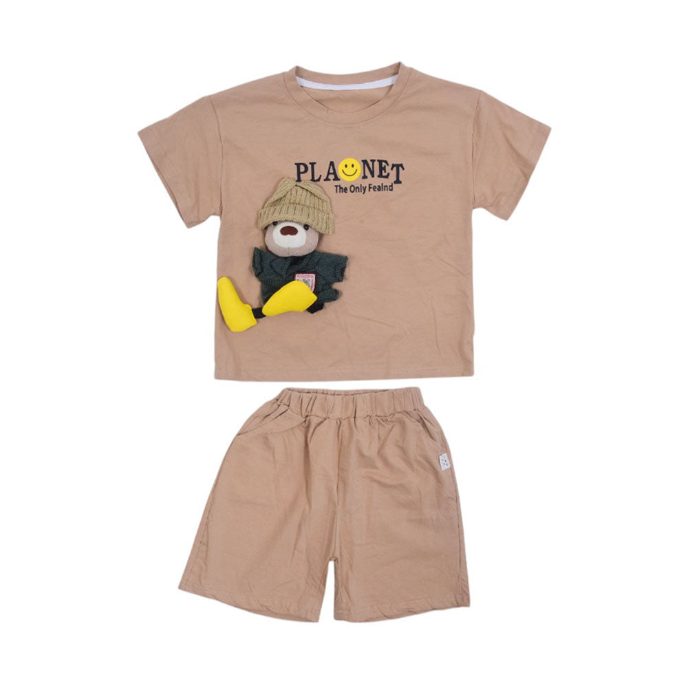 BOY S/S 2PC KNICKER SUIT MZS-25 3-4 YEAR 01014 W/G
