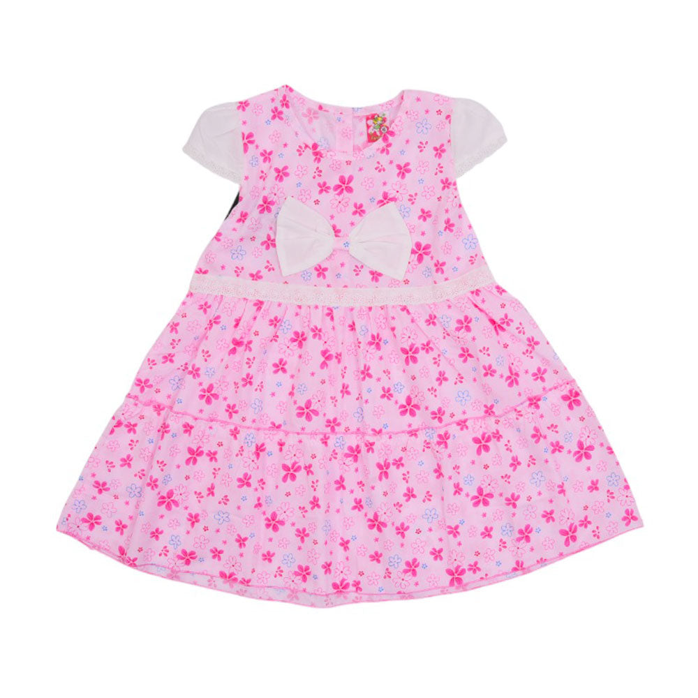 GIRLS CAP SLEEVE 2PC PRINTED FROCK MZS-25 3-4 YEAR NO9