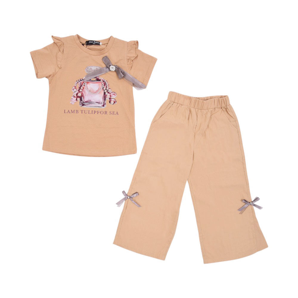 GIRLS S/S 2PC BLOUSE SUIT MZS-25 3-4 YEAR NO11