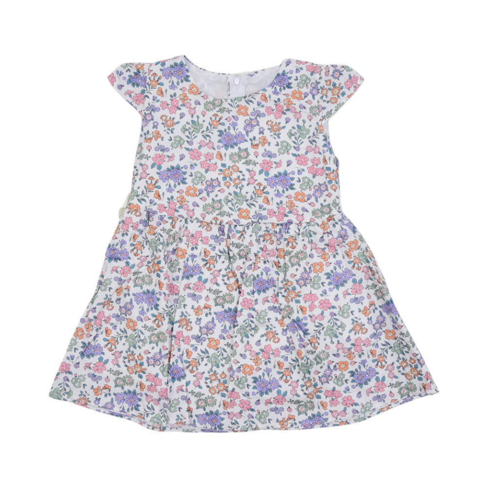 GIRLS CAP SLEEVE PRINTED FROCK MZS-25 5-6 YEAR NO12