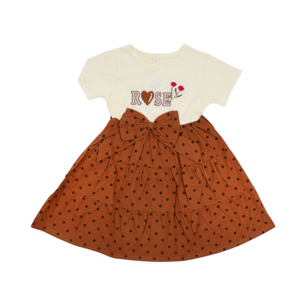 GIRLS S/S PRINTED FROCK MZS-25 5-6 YEAR 9925