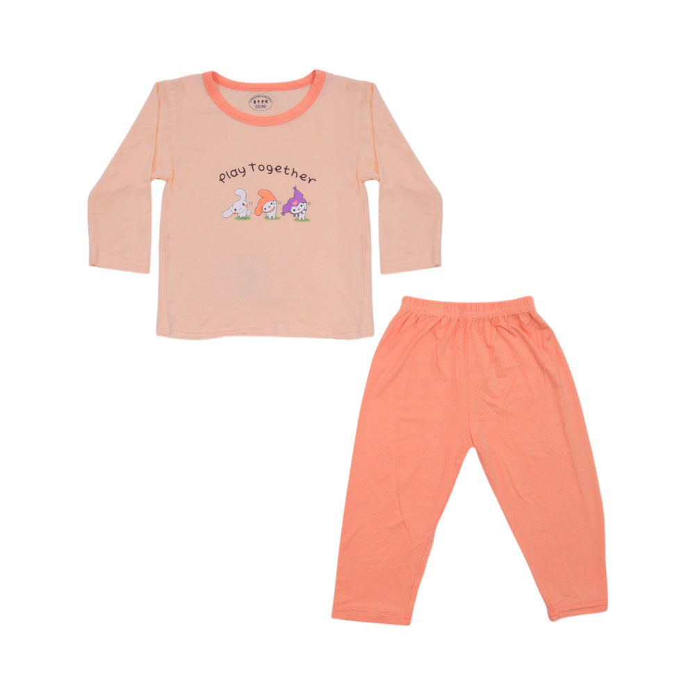 GIRLS L/S 2PC PAJAMA SUIT L/W MZS-25 3-6M IE05 W.G