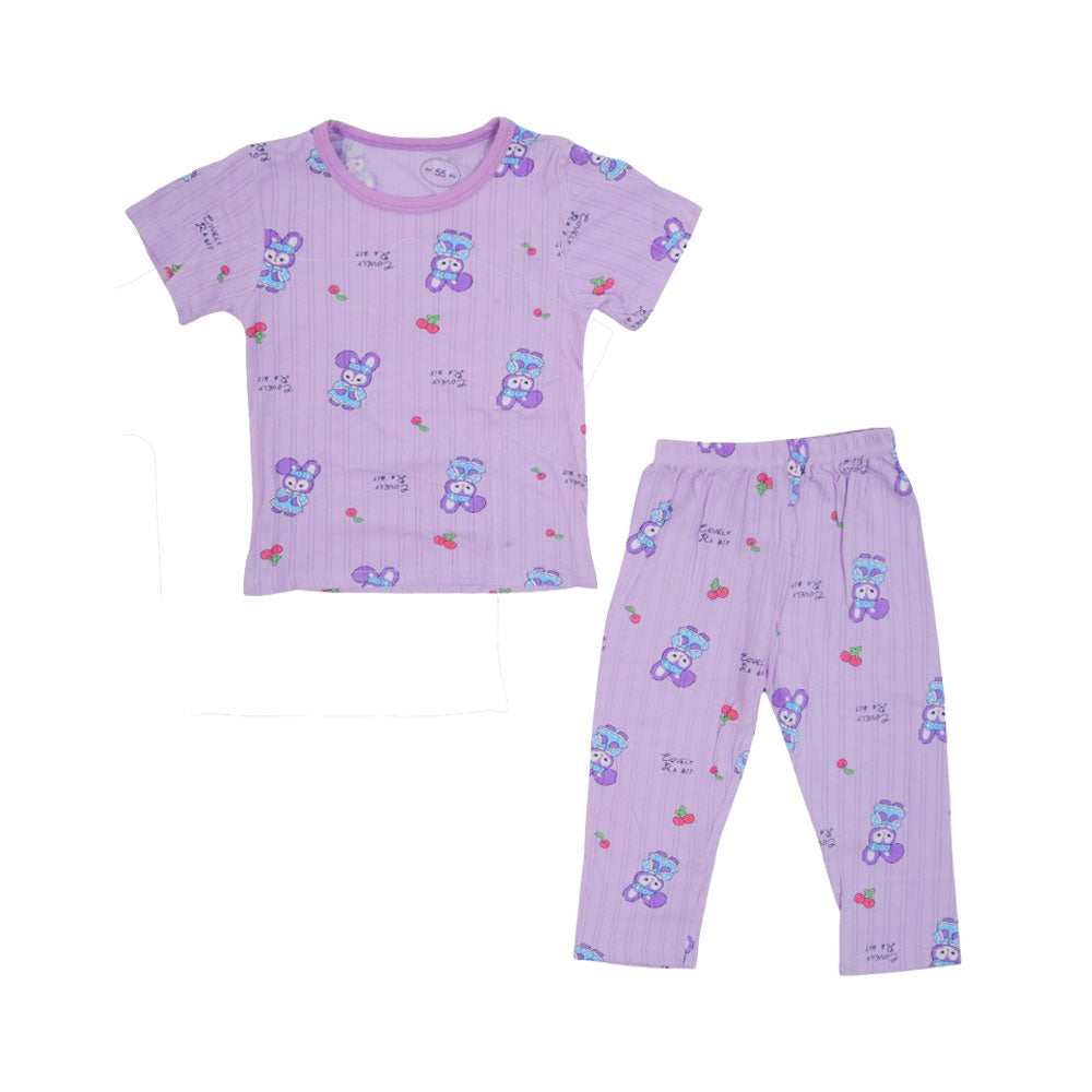 GIRLS S/S 2PC PAJAMA SUIT L/W MZS-25 3-6M IE012 W.G