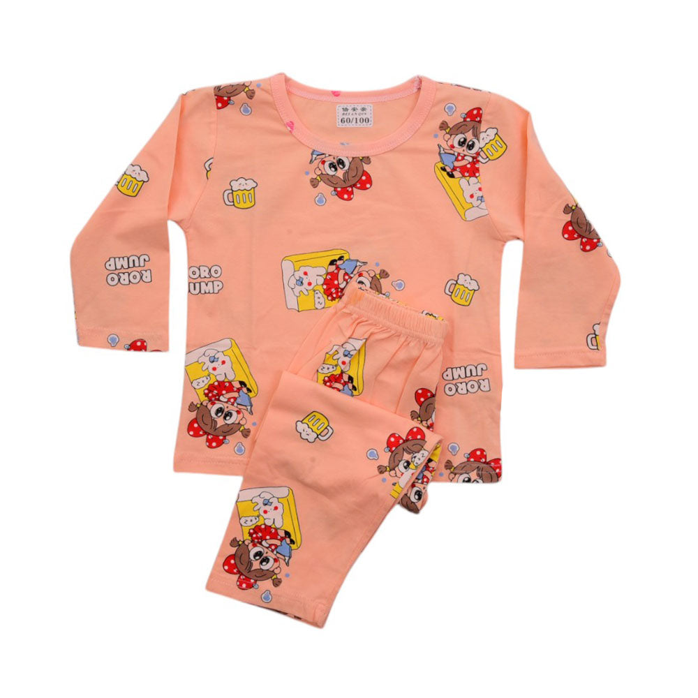 GIRLS L/S 2PC PAJAMA SUIT L/W MZS-25 6-9M IE012 W.G