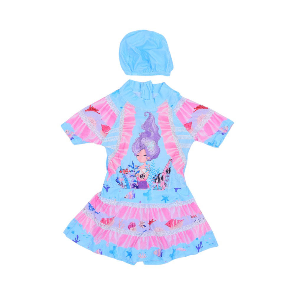 GIRLS S/S 2PC SWIMMING COSTUME IR-25 4-5 YEAR 20227