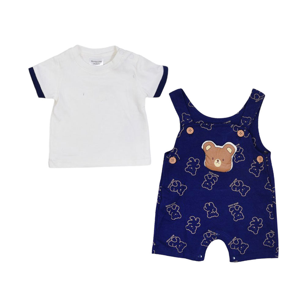 BOYS S/S 2PC ROMPER ORGANIC IRS-25 N.B 244-006