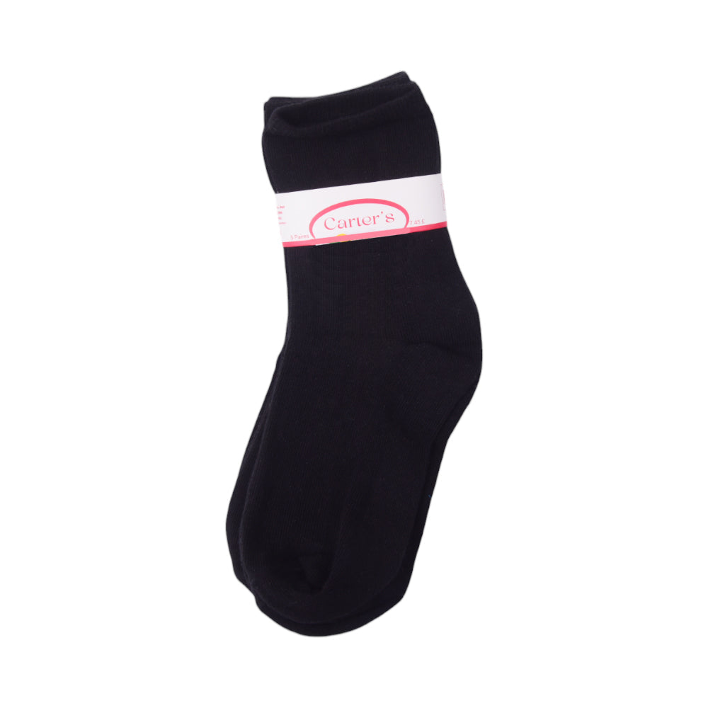 BABY 5PAIR SOCKS PLAIN BLACK NICE&EASY MZS-25 2-5 YEAR 2326