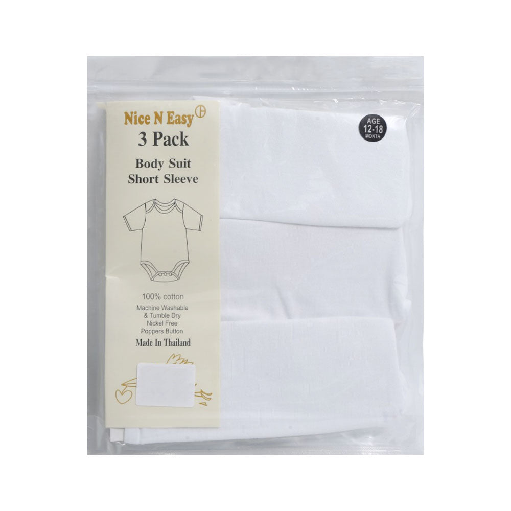 H/L BODY SUIT 3PC PACK NICE & EASY MZS-25 12-18M